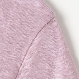 CHOCHENG意大利女装V领短袖汗衫简约宽松亚麻针织T恤上衣女