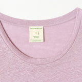 CHOCHENG意大利女装V领短袖汗衫简约宽松亚麻针织T恤上衣女