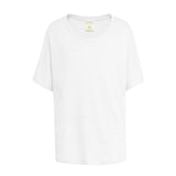 CHOCHENG意大利女装圆领短袖汗衫简约宽松亚麻针织T恤上衣女