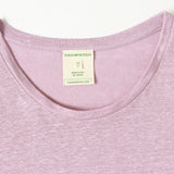 CHOCHENG意大利女装V领短袖汗衫简约宽松亚麻针织T恤上衣女