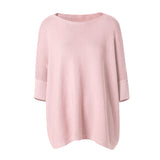 【时装周同款】CHOCHENG意大利女装一字领蝙蝠袖手编纯棉针织衫女