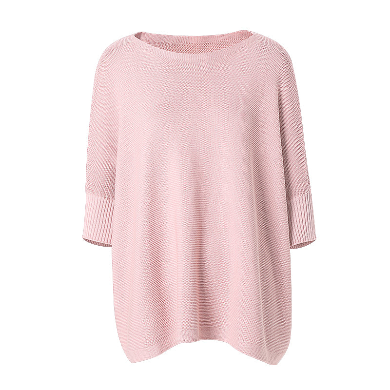 【时装周同款】CHOCHENG意大利女装一字领蝙蝠袖手编纯棉针织衫女