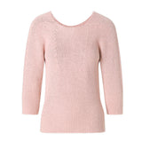 CHOCHENG意大利女装圆领长袖针织衫直筒纯色打底衫纯棉针织上衣