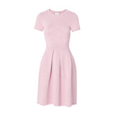 【时装周同款】CHOCHENG意大利女装气质短袖连衣裙棉优雅针织伞裙