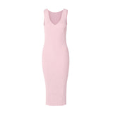 【时装周同款】CHOCHENG意大利女装v领修身连衣裙显瘦手编针织裙