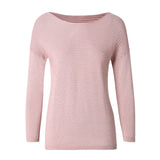 CHOCHENG意大利女装圆领长袖宽松毛衣针织衫心形纯色打底衫纯棉
