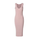 【时装周同款】CHOCHENG意大利女装v领修身连衣裙显瘦手编针织裙