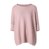 【时装周同款】CHOCHENG意大利女装一字领蝙蝠袖手编纯棉针织衫女