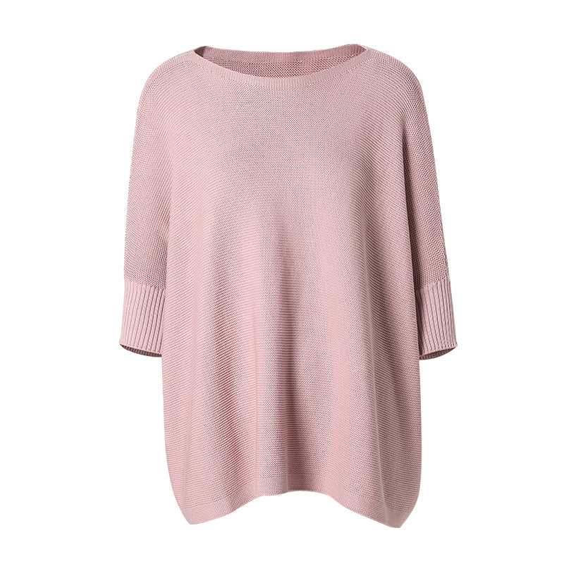 【时装周同款】CHOCHENG意大利女装一字领蝙蝠袖手编纯棉针织衫女