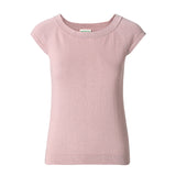 【时装周同款】CHOCHENG意大利女装简约盖袖纯棉修身圆领针织衫