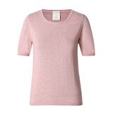 CHOCHENG意大利女装圆领短袖修身针织衫套头纯色打底T恤纯棉上衣