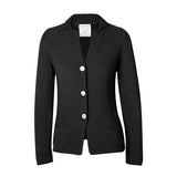 【时装周同款】CHOCHENG意大利女装翻领长袖针织外套修身手编开衫