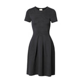 【时装周同款】CHOCHENG意大利女装气质短袖连衣裙棉优雅针织伞裙