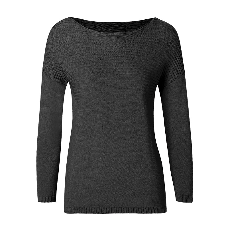 CHOCHENG意大利女装圆领长袖宽松毛衣针织衫心形纯色打底衫纯棉