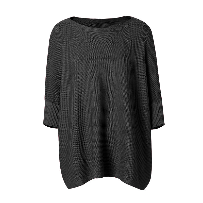 【时装周同款】CHOCHENG意大利女装一字领蝙蝠袖手编纯棉针织衫女