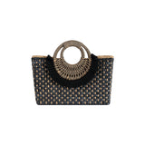 【纽约时装周】CHOCHENG英国女包文艺复古编织包度假风手提草编包