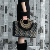 【纽约时装周】CHOCHENG英国女包文艺复古编织包度假风手提草编包