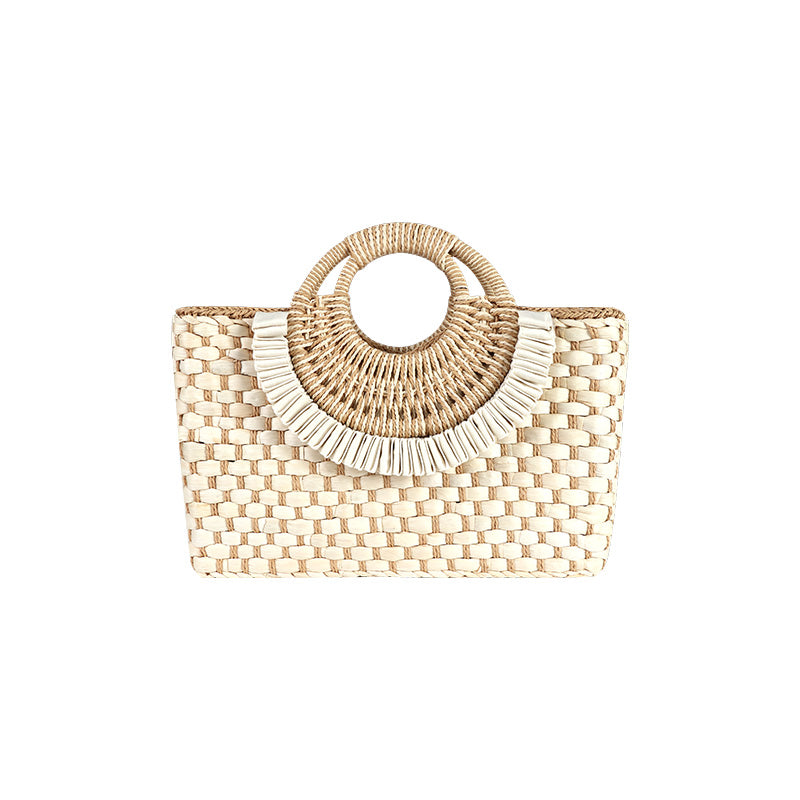 【纽约时装周】CHOCHENG英国女包文艺复古编织包度假风手提草编包