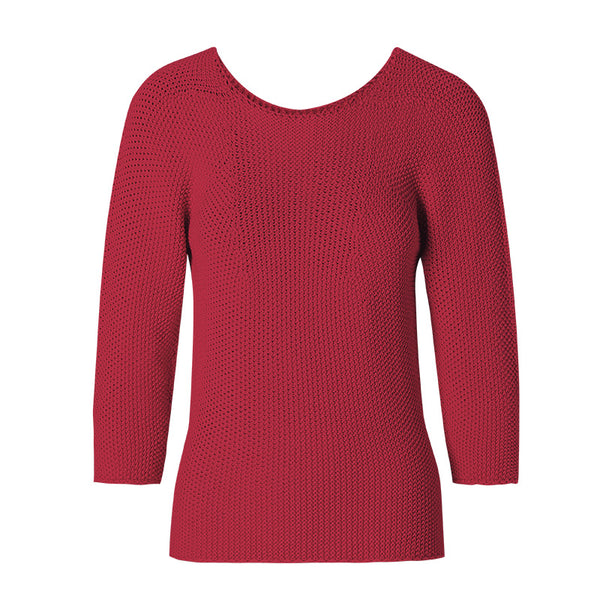 CHOCHENG意大利女装圆领长袖针织衫直筒纯色打底衫纯棉针织上衣