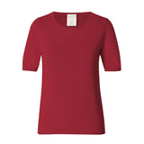 CHOCHENG意大利女装圆领短袖修身针织衫套头纯色打底T恤纯棉上衣