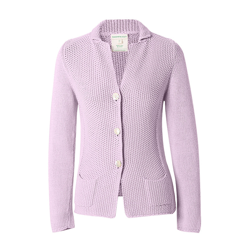 【时装周同款】CHOCHENG意大利女装翻领长袖针织外套修身手编开衫